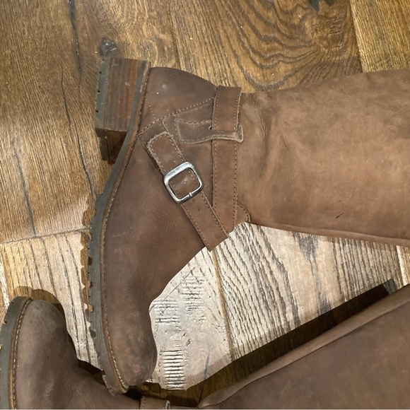 LL BEAN Sz 8.5 Knee High  Zipper Closure Moto Style Buckles Made in Brazil Boots - Picture 8 of 10